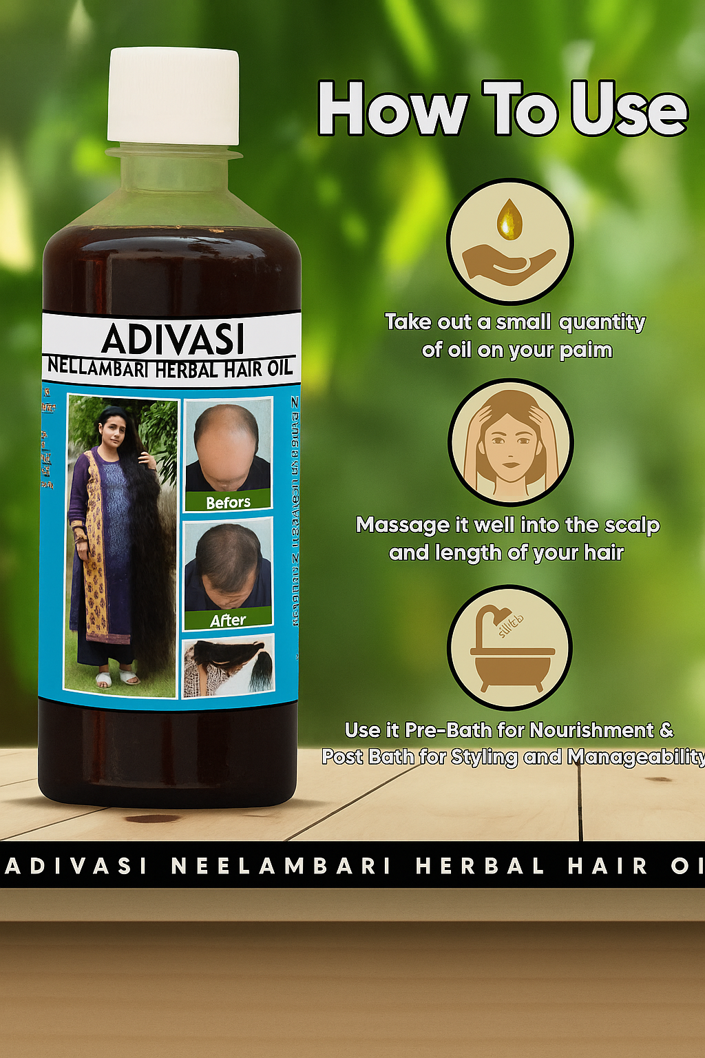 Adivasi Neelambari Herbal Hair Oil (Pack of 2,4,8)
